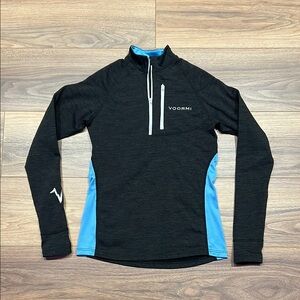Voormi Quarter Zip Wool Pullover in Gray/Blue Size XS